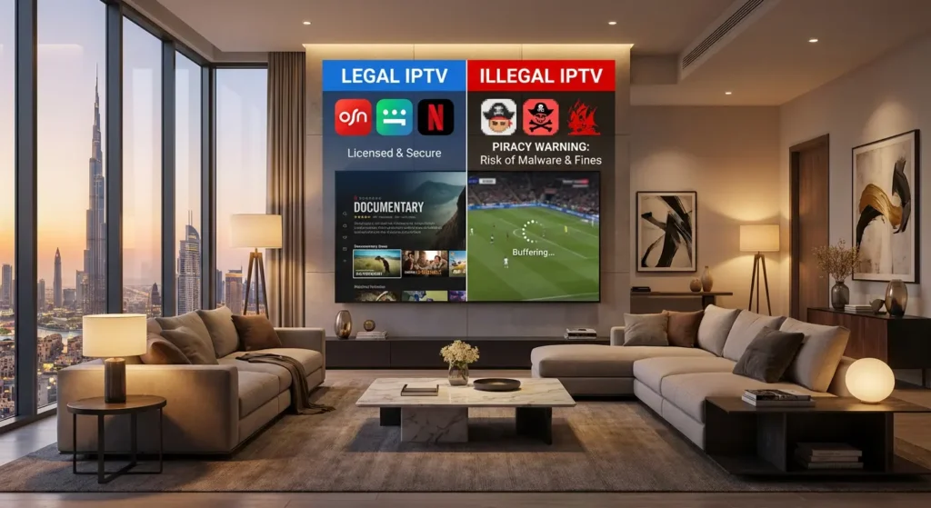 Is IPTV legal in Dubai UAE explained with smart TV streaming setup