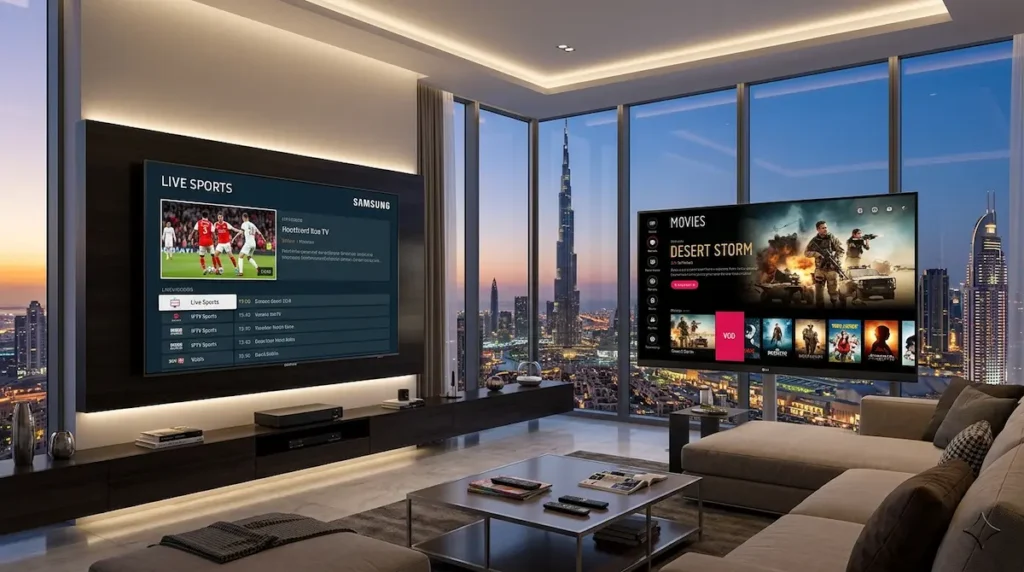 IPTV Smart TV UAE setup on Samsung and LG TVs in Dubai